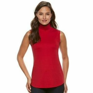 Croft & Barrow Sleeveless Mock Neck Top